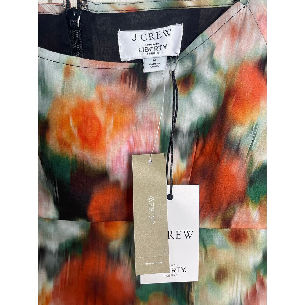 NWT J.Crew x Liberty Floral Puff Sleeve Blouse Romantic Square Neck Top Size 0 - Picture 9 of 11